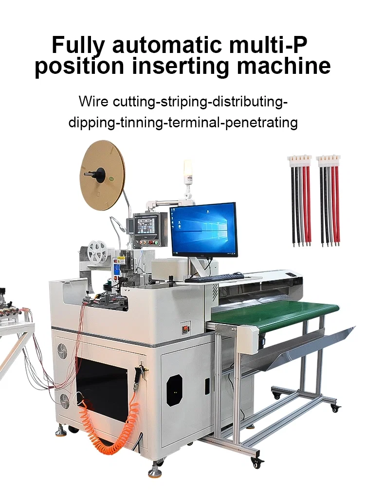 multiple wires penetrate plastic plugs shell, wire stripping position terminal crimping tinning machine, View Plastic shell inserting machine 複数のワイヤーがプラスチック プラグ シェルを貫通し、ワイヤー ストリッピング位置端子圧着錫メッキ機、プラスチック シェル挿入機を表示