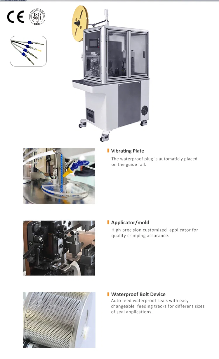Semi automatic wire stripping seal insertion terminal crimping machine , sheathed cable seal loading machine 半自動ワイヤーストリッピングシール挿入端子圧着機、被覆ケーブルシールローディングマシン