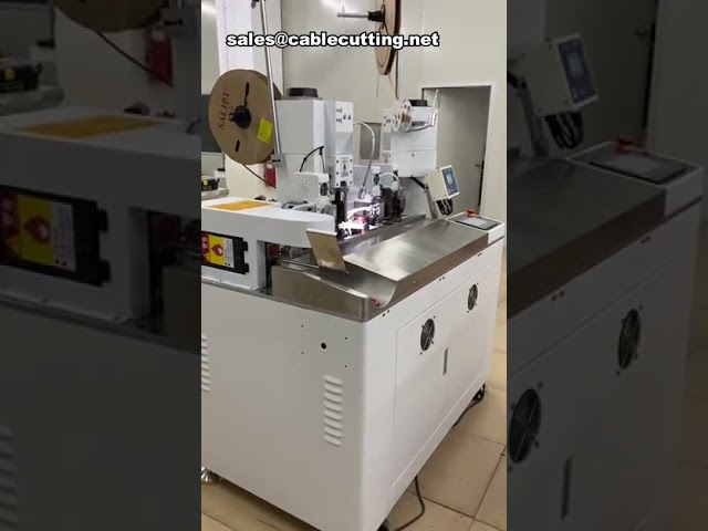 メーカー直販！一端シュリンクチューブ加熱付き自動端子圧着機 | ワイヤーハーネス加工の効率化