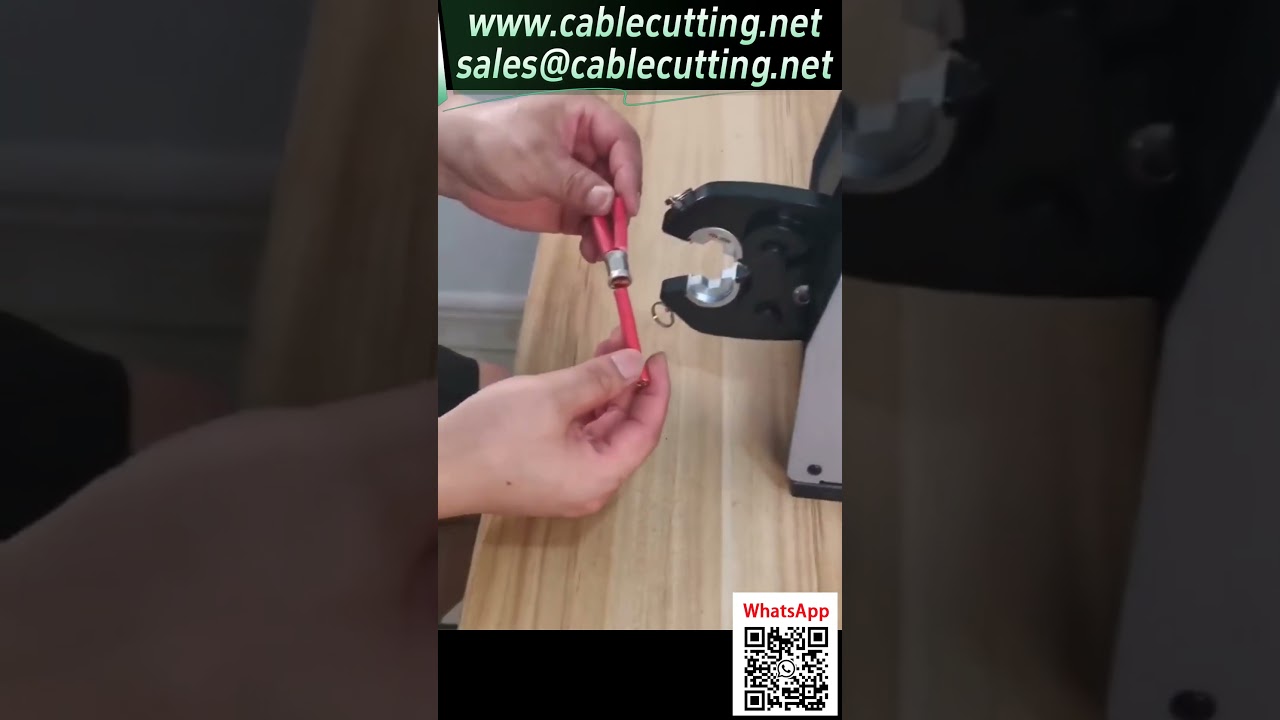 空気圧圧着機による六角銅端子の精密圧着 | 高性能工具 ドットBタイプ選択可能
