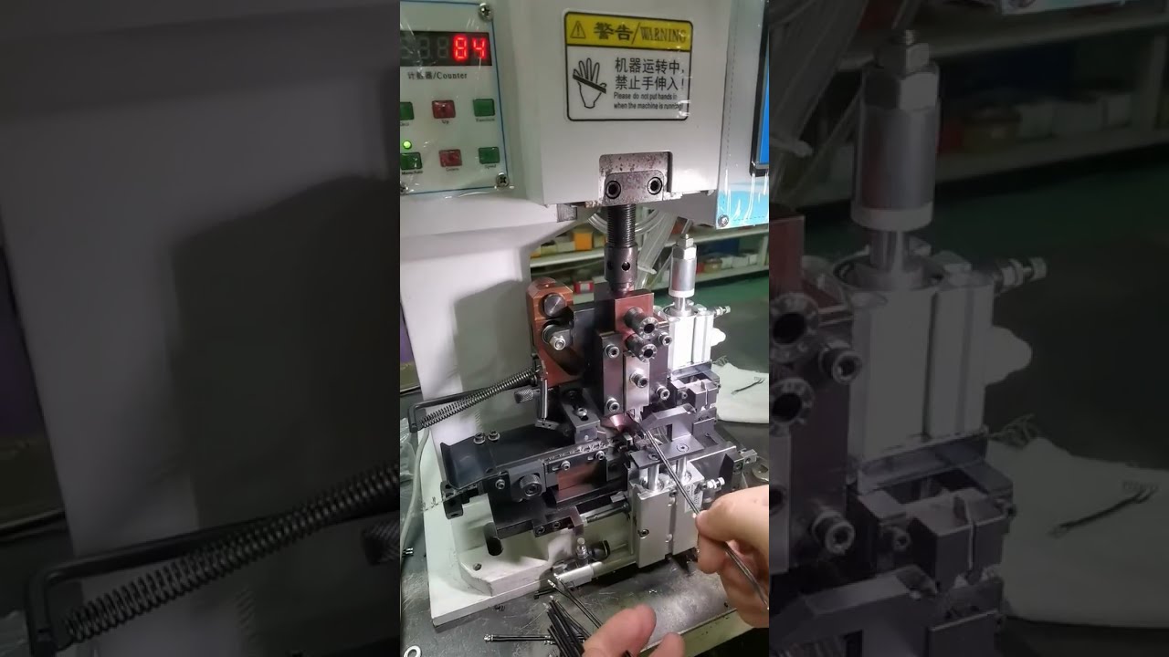 並列電線の皮むき・圧着機【実機映像】工場自動化でスプリット、皮むき、圧着を一台で